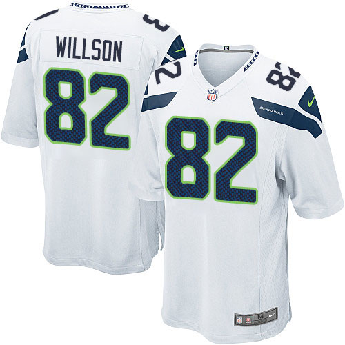 Men's Game Luke Willson Nike Jersey White Road - #82 NFL Seattle Seahawks